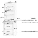 Modern 83.7inch High Kitchen Pantry, Freestanding Tall Kitchen Hutch with Faux Marble Top, Display Cupboard Cabinet with 5 Storage Drawers and Adjustable Shelf, White