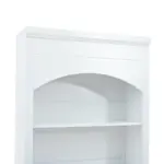 Modern 83.7inch High Kitchen Pantry, Freestanding Tall Kitchen Hutch with Faux Marble Top, Display Cupboard Cabinet with 5 Storage Drawers and Adjustable Shelf, White