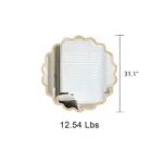 Solid Wood Wavy Mirror--Natural-Wood Vanity Mirror Wall Decor 31' x 31' Modern Mirror Wall Decor for Bathroom, Bedroom, Living Room, Dining Room, Cloakroom, Entryway