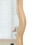 Solid Wood Wavy Mirror--Natural-Wood Vanity Mirror Wall Decor 31' x 31' Modern Mirror Wall Decor for Bathroom, Bedroom, Living Room, Dining Room, Cloakroom, Entryway