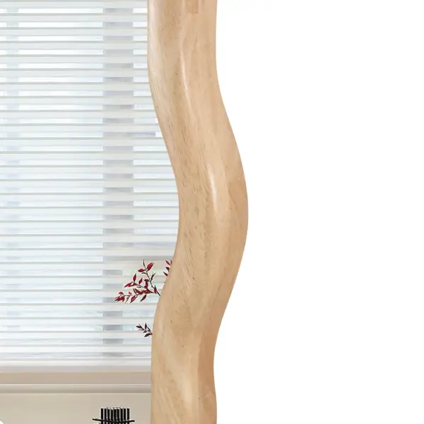 Solid Wood Wavy Mirror--Natural-Wood Vanity Mirror Wall Decor 31' x 31' Modern Mirror Wall Decor for Bathroom, Bedroom, Living Room, Dining Room, Cloakroom, Entryway