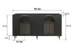 Accent Cabinet Black Lacquered Wooden Cabinet with 4 Glass Doors Sideboard Buffet Server Cabinet Storage Cabinet, for Living Room, Entryway, Hallway, Office, Kitchen and Dining Room