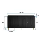 Modern Black Lacquered 4 Door Wooden Cabinet Sideboard Buffet Server Cabinet Storage Cabinet, for Living Room, Entryway, Hallway, Office, Kitchen and Dining Room