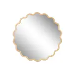 Solid Wood Wavy Mirror--Natural-Wood Vanity Mirror Wall Decor 31' x 31' Modern Mirror Wall Decor for Bathroom, Bedroom, Living Room, Dining Room, Cloakroom, Entryway