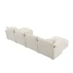 136' Chenille Modular Sectional Sofa with Deep and Wide Seat,U Shaped Cloud Couch Set with Double Cushions,6 Seat Sofa with Movable Ottomans,Oversized Indoor Furniture for Living Room,3 Colors