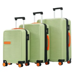 Hardshell Luggage Sets 3 pcs Contrast Color Suitcase with Spinner Wheels and TSA Lock 20' 24' 28' Available