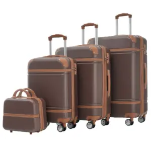 Hardshell Luggage Sets 4 Pieces 20'+24'+28' Luggages and Cosmetic Case Spinner Suitcase with TSA Lock Lightweight