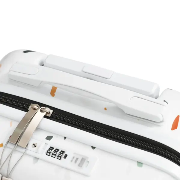 Luggage Set of 3, 20, 24, 28inch with USB Port, 20, 24inch with front opening design Airline Certified Carry on Luggage with Cup Holder, ABS+PC Hard Shell Luggage with Spinner Wheels, starry sky white