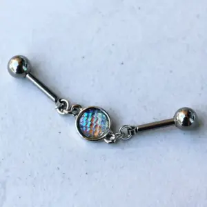 316L Stainless Steel Rainbow Cabochon Chain Industrial Barbell