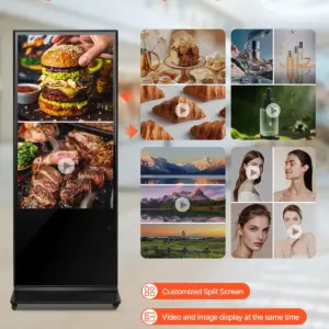 VEVOR 55 Inch Digital Signage Display, Touchscreen Digital Kiosk, Indoor Floor Standing Kiosk Display, 4K UHD LCD Screen, 2GB RAM & 32GB ROM, with WiFi HDMI/USB Input, Commercial Advertising Display