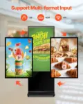 VEVOR 55 Inch Digital Signage Display, Touchscreen Digital Kiosk, Indoor Floor Standing Kiosk Display, 4K UHD LCD Screen, 2GB RAM & 32GB ROM, with WiFi HDMI/USB Input, Commercial Advertising Display