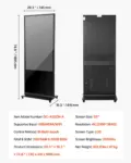 VEVOR 55 Inch Digital Signage Display, Touchscreen Digital Kiosk, Indoor Floor Standing Kiosk Display, 4K UHD LCD Screen, 2GB RAM & 32GB ROM, with WiFi HDMI/USB Input, Commercial Advertising Display