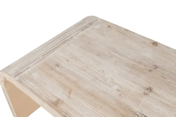Farmhouse Vintage Crafts Coffee Table,Curved Art Deco Design, Easy Assembly, 48' W x 24' D x 18'(Natural Wood Washed)