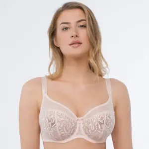 Sheer Mesh Embroidered Full Coverage Bra Donna
