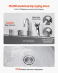 VEVOR Stainless Steel Dog Washing Station, 50 inch Pet Grooming Tub w/ Ramp, Faucet & Showerhead & Soap Holder Leash Dog Bathtub for Large & Medium & Small Pets (Left Door)