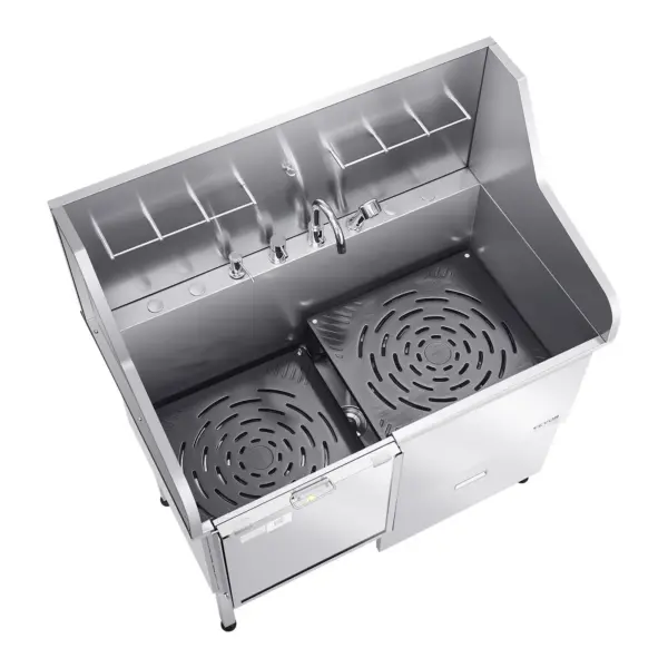 VEVOR Stainless Steel Dog Washing Station, 50 inch Pet Grooming Tub w/ Ramp, Faucet & Showerhead & Soap Holder Leash Dog Bathtub for Large & Medium & Small Pets (Left Door)