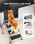 VEVOR Stainless Steel Dog Washing Station, 50 inch Pet Grooming Tub w/ Stairs, PE Water Filter Board, Faucet & Showerhead & Soap Holder Dog Bathtub for Large & Medium & Small Pets (Left Door)