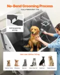 VEVOR Stainless Steel Dog Washing Station, 50 inch Pet Grooming Tub w/ Stairs, PE Water Filter Board, Faucet & Showerhead & Soap Holder Dog Bathtub for Large & Medium & Small Pets (Left Door)