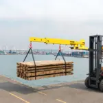 VEVOR Forklift Jib Boom Crane, 6000lbs Capacity, Manual Telescoping Boom Extends Up to 56.1 inches, Forklift Mobile Crane with 2 Hooks, Adjustable Forklift Crane Attachment for Warehouse, Factories