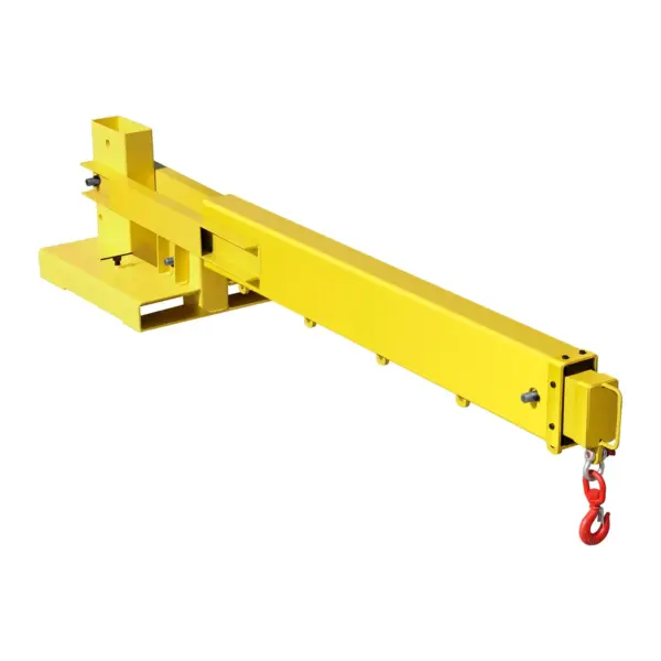 VEVOR Forklift Jib Boom Crane, 6000lbs Capacity, Manual Telescoping Boom Extends Up to 56.1 inches, Forklift Mobile Crane with 2 Hooks, Adjustable Forklift Crane Attachment for Warehouse, Factories