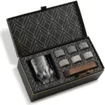 Whiskey Stones & Crystal Glass Gift Set - Monarch Tumbler (11.5oz)
