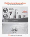 VEVOR 304 Stainless Steel Dog Washing Station, 50 Inch Pet Grooming Tub with Non-Slip Low-Slope Ramp, Storage Drawer, Hot & Cold Faucet, All-in-One Bath for Grooming Shop, Fits All Sizes (Right Door)