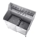 VEVOR 304 Stainless Steel Dog Washing Station, 50 Inch Pet Grooming Tub with Non-Slip Low-Slope Ramp, Storage Drawer, Hot & Cold Faucet, All-in-One Bath for Grooming Shop, Fits All Sizes (Right Door)