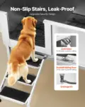 VEVOR Stainless Steel Dog Washing Station, 62 inch Pet Grooming Tub w/ Stairs, PE Water Filter Board, Faucet & Showerhead & Soap Holder Dog Bathtub for Large & Medium & Small Pets (Left Door)