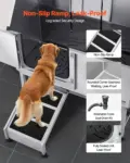 VEVOR Stainless Steel Dog Washing Station, 62 inch Pet Grooming Tub w/ Ramp, PE Water Filter Board, Faucet & Showerhead & Soap Holder Dog Bathtub for Large & Medium & Small Pets (Left Door)