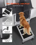 VEVOR Stainless Steel Dog Washing Station, 62 inch Pet Grooming Tub w/ Ramp, PE Water Filter Board, Faucet & Showerhead & Soap Holder Dog Bathtub for Large & Medium & Small Pets (Right Door)