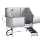 VEVOR Stainless Steel Dog Washing Station, 62 inch Pet Grooming Tub w/ Ramp, PE Water Filter Board, Faucet & Showerhead & Soap Holder Dog Bathtub for Large & Medium & Small Pets (Right Door)