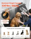 VEVOR Electric Lift Dog Washing Station, 50Inch Professional Stainless Steel Pet Grooming Tub w/ Non-Slip Drain Board,Faucet & Showerhead for Home & Grooming Shop,Fits Medium & Large Pets (Right Door)
