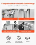 VEVOR Electric Lift Dog Washing Station, 50Inch Professional Stainless Steel Pet Grooming Tub w/ Non-Slip Drain Board,Faucet & Showerhead for Home & Grooming Shop,Fits Medium & Large Pets (Right Door)