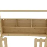 Twin Size House Bed with LED Light, Wood House Bed with Storage Bookshelf, Floor House Bed with Guardrails for Kids, Natural (Expect Arrival Date 2025/3/14)