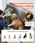 VEVOR Electric Lift Dog Washing Station, 50 inch Professional Stainless Steel Pet Grooming Tub w/ PE Water Filter Board, Faucet & Showerhead Dog Bathtub Washing Sink for Multiple Pets (Left Door)