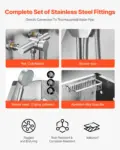 VEVOR Electric Lift Dog Washing Station, 50 inch Professional Stainless Steel Pet Grooming Tub w/ PE Water Filter Board, Faucet & Showerhead Dog Bathtub Washing Sink for Multiple Pets (Left Door)