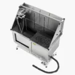 VEVOR Electric Lift Dog Washing Station, 50 inch Professional Stainless Steel Pet Grooming Tub w/ PE Water Filter Board, Faucet & Showerhead Dog Bathtub Washing Sink for Multiple Pets (Left Door)
