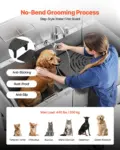 VEVOR 304 Stainless Steel Dog Washing Station, 61 Inch Pet Grooming Tub with Non-Slip Low-Slope Ramp, Storage Drawer, Hot & Cold Faucet, All-in-One Bath for Grooming Shop, Fits All Sizes (Left Door)