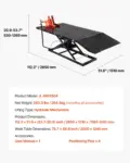 VEVOR Motorcycle Lift Table, 1500lbs Weight Capacity, Pneumatic Motorcycle Jack, 8.6-31 in Height Range, Heavy Duty Bike Repair Stand with Removable Workbench, Repair Platform for ATVs, Dirt Bike