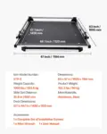 VEVOR Sliding Truck Bed Organizer, 63 x 47-Inch Heavy Duty Truck Bed Storage Drawer with 1000 lbs Capacity, Features 6 Movable Rings for Securing, 2-Postion Slide out Tray for Pickup Trucks, Black