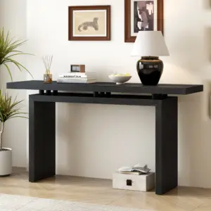 U_STYLE Uniquely Designed Ash Veneer Console Table, Modern Simple Style, Featuring Clever Tabletop Design, Suitable for Entryway, Hallway, Living Room, Foyer