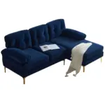 82.6' Modern Sectional Sofas Couches Velvet L Shaped Couches for Living Room, Bedroom , Blue