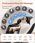 VEVOR Full Body Massage Chair, 3D Zero Gravity Recliner with SL Track, 18 Auto Modes, Heat, Foot Rollers, Armrest Control, LCD Display, 36 Airbags, Retractable Footrest