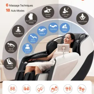 VEVOR Full Body Massage Chair, 3D Zero Gravity Recliner with SL Track, 18 Auto Modes, Heat, Foot Rollers, Armrest Control, LCD Display, 36 Airbags, Retractable Footrest