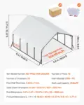 VEVOR Heavy Duty Metal Carport, 20 x 20 ft Outdoor Carport with Sturdy Frame & Roof, Car Garage Shade with Removable Sidewalls, Multi-Use Car Shelter for Pickup, Boat, Trucks & Tractors