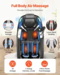 VEVOR Dual-Core 4D+3D Full Body Massage Chair, with Extended SL Track, Deep Yoga Stretch, Electric Extendable Footrest, TFT, AI Voice Control, Heat, Airbags, Armrest Controls, Wheels