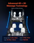 VEVOR Dual-Core 4D+3D Full Body Massage Chair, with Extended SL Track, Deep Yoga Stretch, Electric Extendable Footrest, TFT, AI Voice Control, Heat, Airbags, Armrest Controls, Wheels