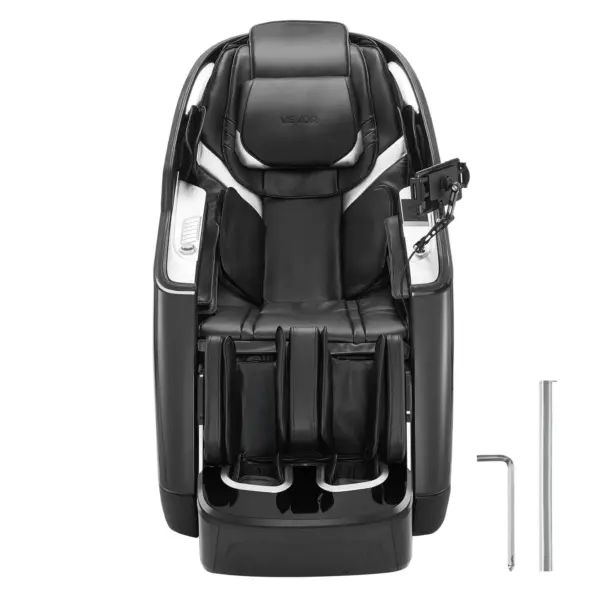 VEVOR Dual-Core 4D+3D Full Body Massage Chair, with Extended SL Track, Deep Yoga Stretch, Electric Extendable Footrest, TFT, AI Voice Control, Heat, Airbags, Armrest Controls, Wheels