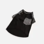 Urban Fit Dog Tee Black Athletic T-Shirt with Pocket & Raglan Sleeves