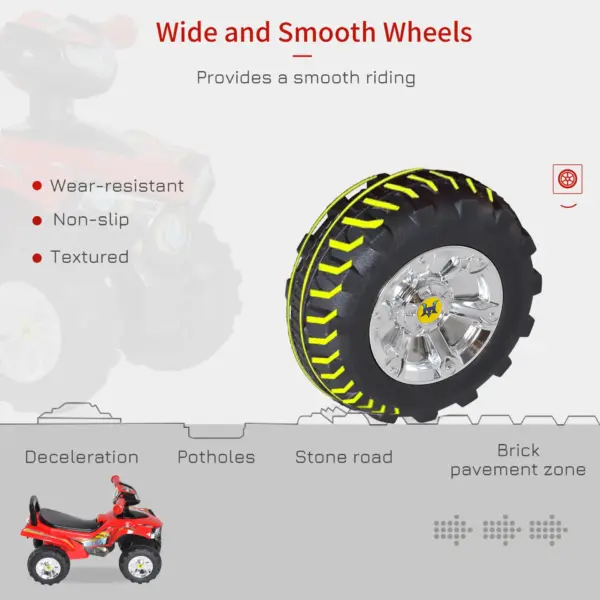 Kids Ride On Quad Bike, 60Lx38Wx42H cm in Red | HOMCOM